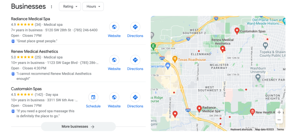 Securing Your Spot In Google 39 s - Googles Map Pack Example Local 3 Pack 1024x488 