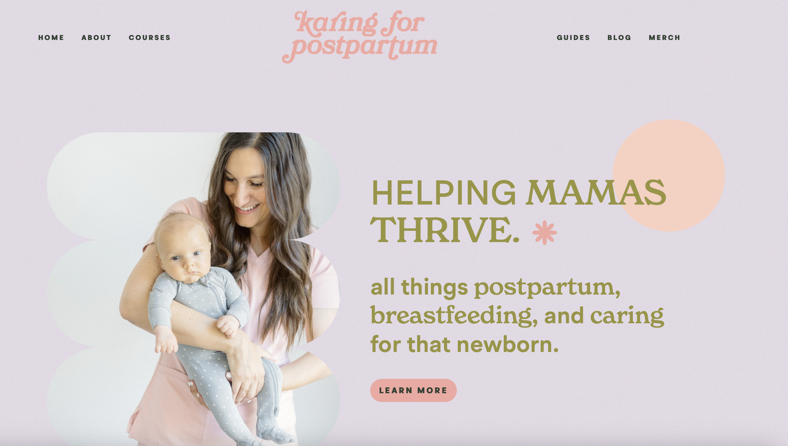 Karing for Postpartum storybrand website
