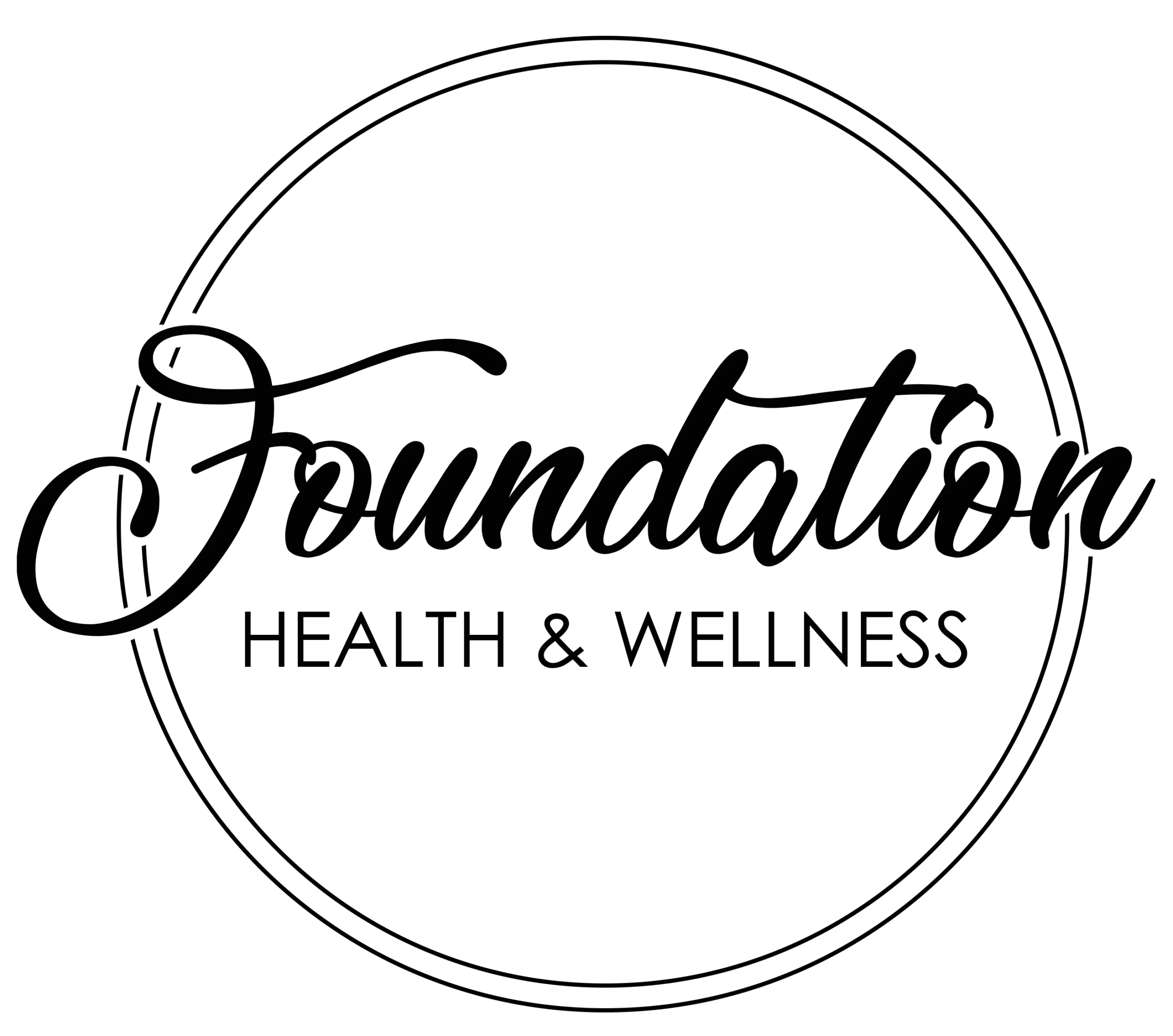 Large Black w Clear BG Foundation Health logo round